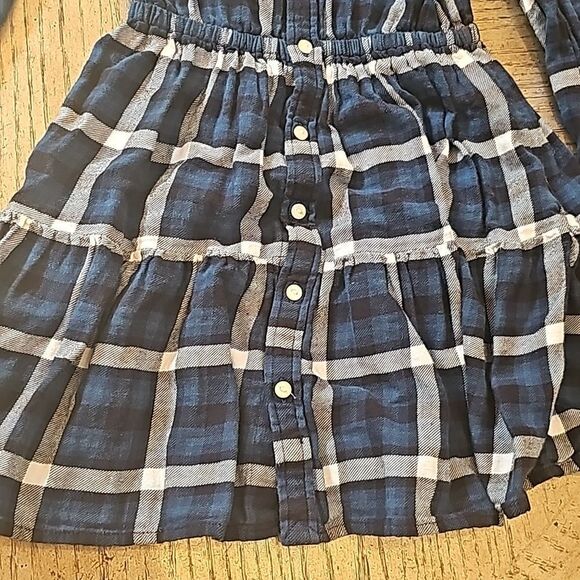 Ralph Lauren plaid tiered flannel shirtdress size 8 cotton - Picture 6 of 13